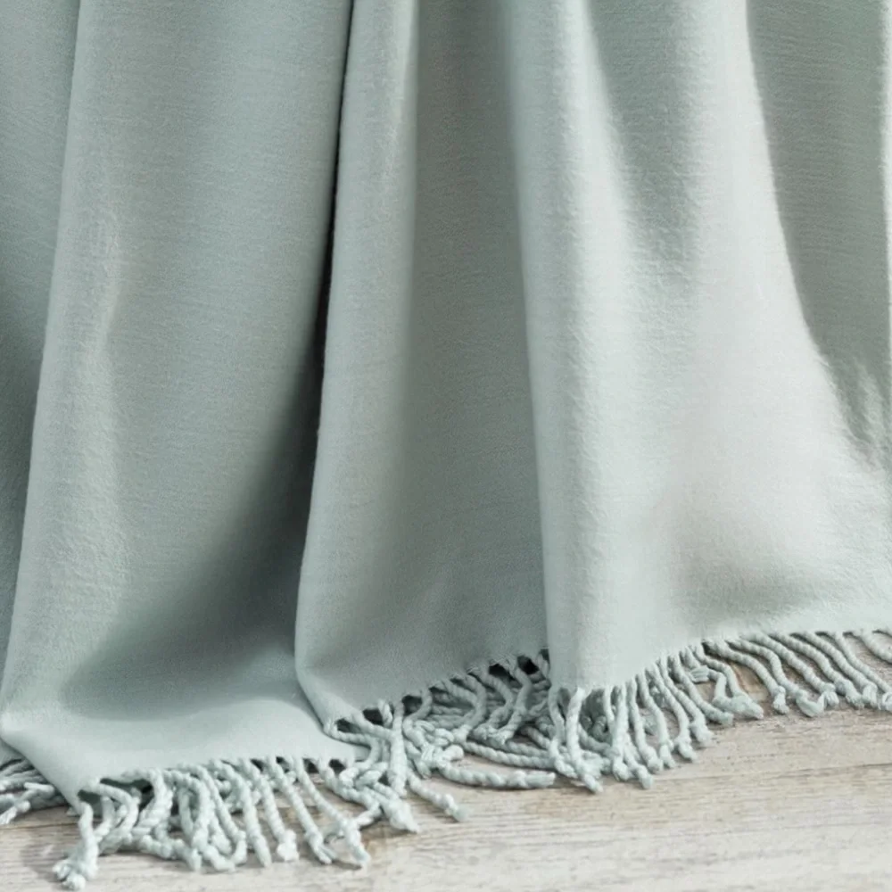 Pottery Barn Hand-Knotted Fringe Throw Blanket